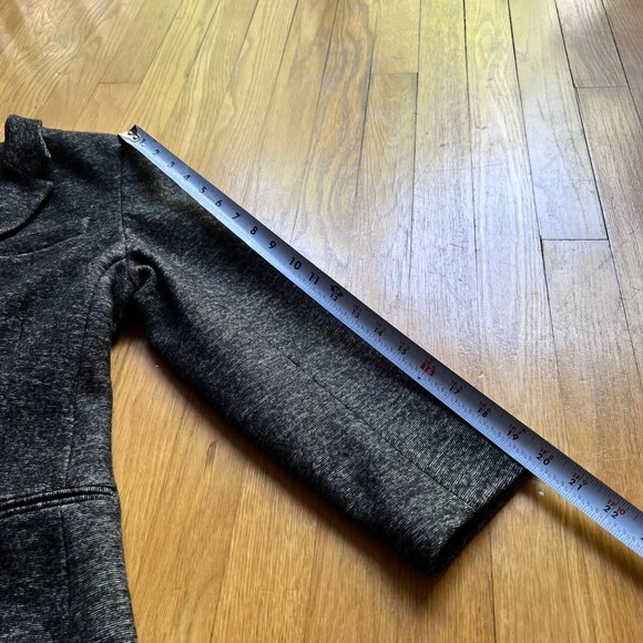 Theory Size 12 Gray Kiersten K Strategy Wool Cotton Blend Tweed Blazer Jacket - Picture 13 of 16